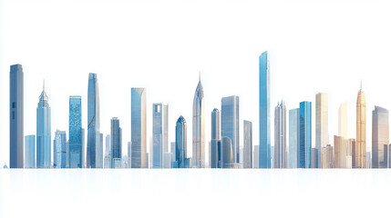 Obraz premium tall skyscrapers mega pack collection. isolated transparent PNG background. Modern sci-fi buildings