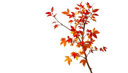 Autumn tree isolated on a plain white background