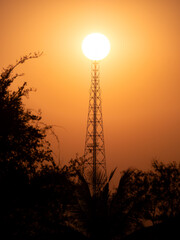 Sun above The Silhouette Cell Site