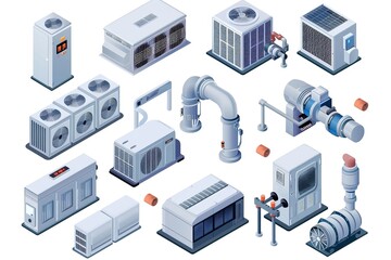 HVAC Equipment Cooling Systems, isometric