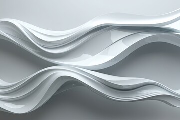 Fototapeta premium Stylish 3D Abstract White Crystalline Design with Wave Movement