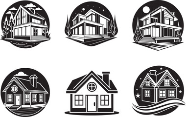  Home flat icon. Modern Style house isolated on white background Vector illustration, house.