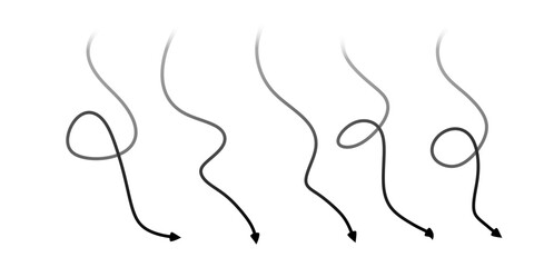 Arrows icons hand drawn vector editable set. Arrow sketch handmade doodle swipe up symbol sign isolated on white background