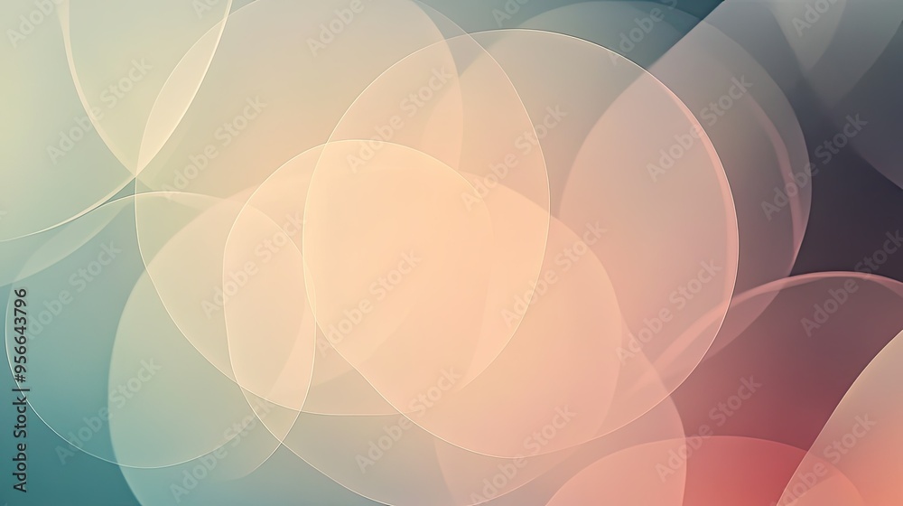 Aufkleber a minimalist abstract background with overlapping transparent circles, creating a sense of depth and