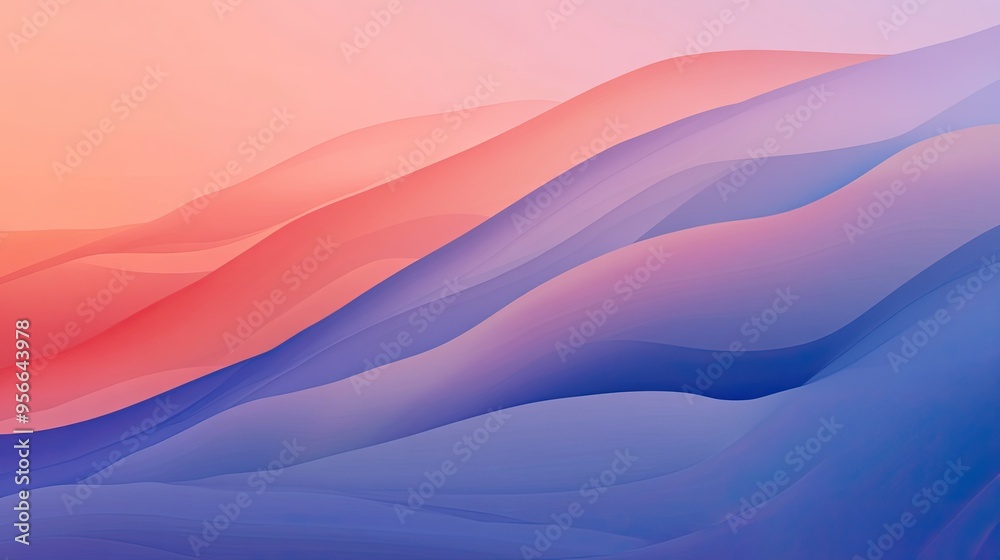 Poster a minimalist abstract background with simple lines and soft gradients, evoking a sense of tranquilit