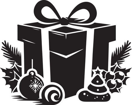 recommend clip art: Christmas gift box silhouette illustration.