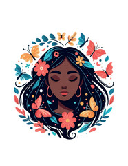 illustration of women and abstract background