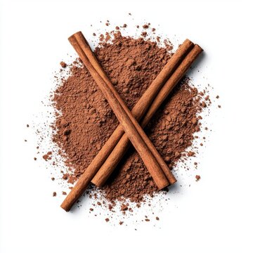 recommend clip art: A single cute boho chic dusting of cocoa powder with cinnamon, watercolor illustration, clipart, isolated on pure white background