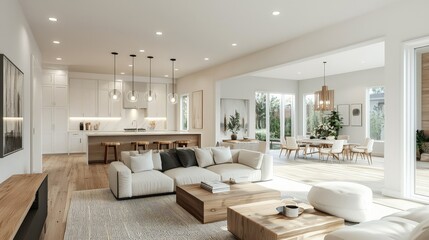 Modern interior featuring neutral tones and clean lines