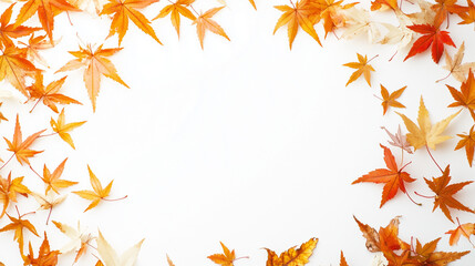 autumn leaves frame, copy space