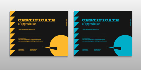 Certificate of appreciation template design. Elegant business diploma layout for training graduation or course completion. Vector background illustration.