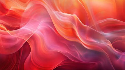 Obraz premium Abstract Red and Orange Swirling Wave Background - Digital Art Texture