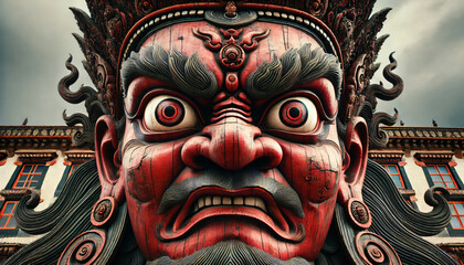 traditional thai mask sculpture 