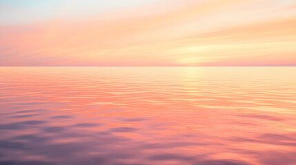 Fototapeta premium calm morning sea, reflecting the first light of day in soft oranges and pinks