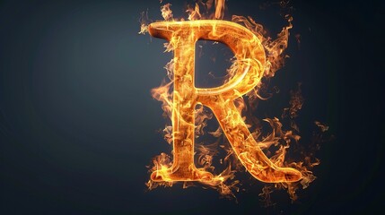 Fiery Letter R
