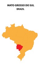 Mato Grosso do Sul Map is highlighted on the Brazil map with detailed state and region outlines.