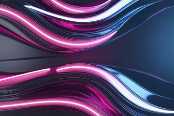 Modern Neon Glass Background with Fluid Design and Contemporary Curves