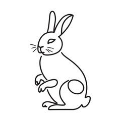 Rabbit vector line art illustration