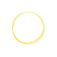 Yellow circle line hand drawn