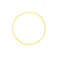 Yellow circle line hand drawn