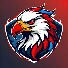 Obraz premium blue and red eagle logo mascot branding