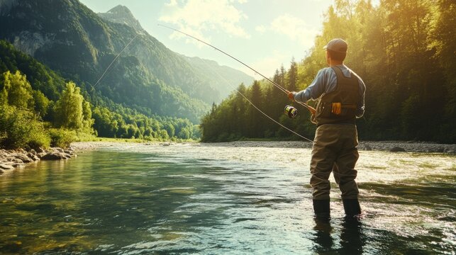 Serene Fishing in Nature