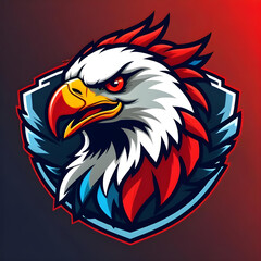 blue and red eagle logo mascot branding