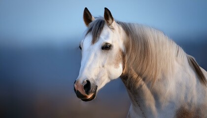 Obraz premium UN caballo realista. El modelo del caballo se representa con una textura de pelaje blanco 
