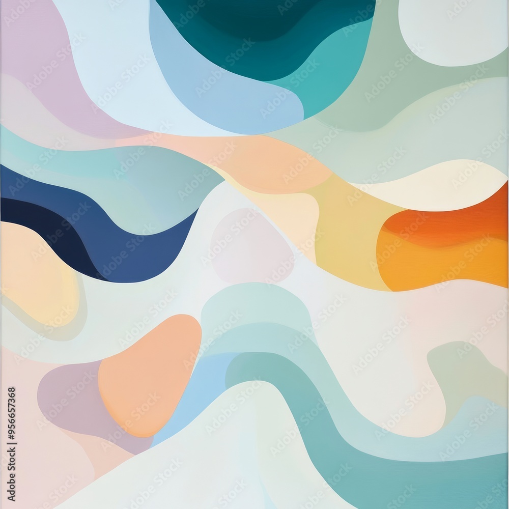 Canvas Prints Abstract background with colorful, wavy, organic shapes.