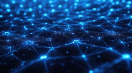 Abstract Blue Network Connections - Futuristic Technology Background.