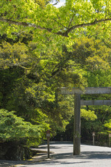 日本　三重県伊勢市にある伊勢神宮の内宮の鳥居