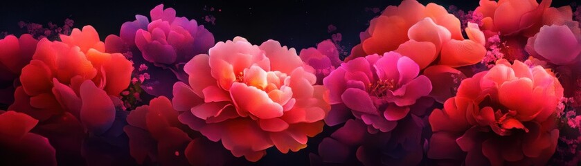 Fototapeta premium Stunning bouquet of vibrant pink flowers set against a dark background, perfect for adding elegance to any design project.