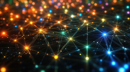 Fototapeta premium Abstract Network of Glowing Points and Lines.