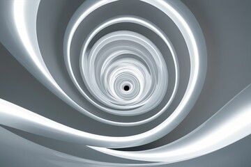 Elegant White Vortex Design Featuring Fluid Texture and Bright Energy