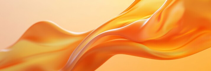 Obraz premium Abstract orange silk waves flowing gracefully across a modern backdrop with smooth curves