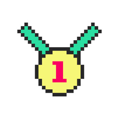 golden medallion winner pixel art