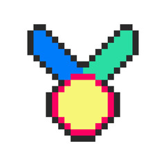 golden medallion winner pixel art