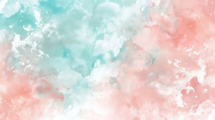 Obraz premium A dreamy pastel background with watercolor effects in pale pink, light blue, and mint