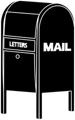 mailbox illustration mail silhouette letter logo delivery icon post outline postal envelope message send communication postage box correspondence address shape for vector graphic background