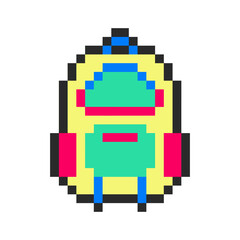 color backpack cute pixel art