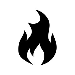 fire icon silhouette vector illustration on a white background.