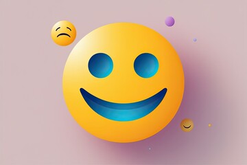 Naklejka premium Dreamy Abstract Emoticon Shape Illustration Design