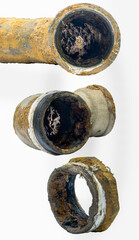 cast iron pipe 90 degree elbow  80 mm diameter broken by corosion and water pressure for along time