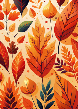 open layer vector of pattern autumn leaves