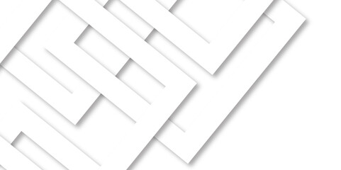 White abstract geometric background with white paper sheets soars as abstract spaces with rectangles, parallel stripes, perspective, shadows in simple strict modern material in triangle and square.	