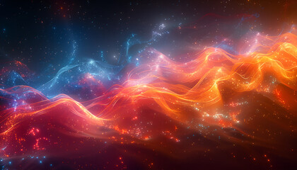Obraz premium an abstract digital art piece that appears to be a representation of a nebula or a starry night sky. 
