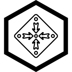 Arrows pointing to center Vector Icon Design