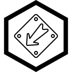 Down Left Arrow Vector Icon Design