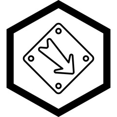 Down Right Arrow Vector Icon Design