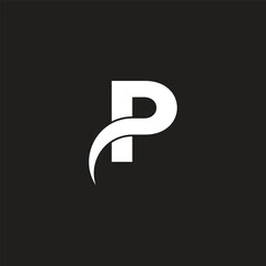 letter p overlap curve elegant simple logo vector